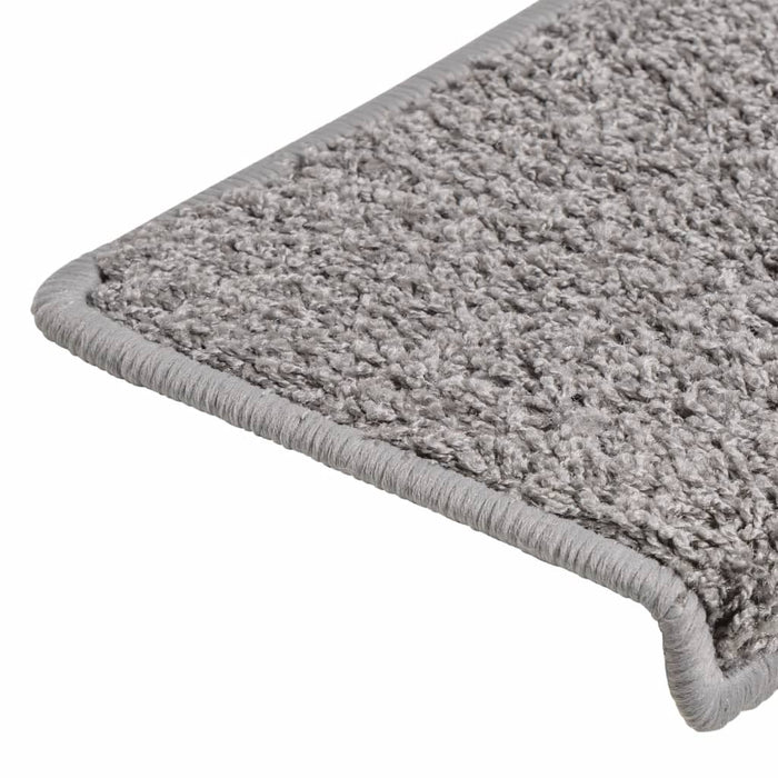 Covorașe pentru scări, 15 buc., 65x21x4 cm, gri, cu margini dreptunghiulare WALTI