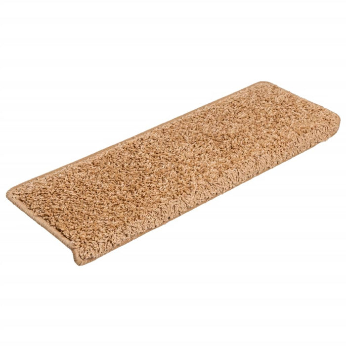 Covorașe pentru scări, 15 buc., 65x21x4 cm, bej, cu margini dreptunghiulare WALTI