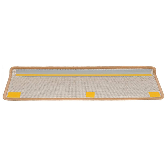 Covorașe pentru scări, 15 buc., 65x21x4 cm, bej, cu margini dreptunghiulare WALTI