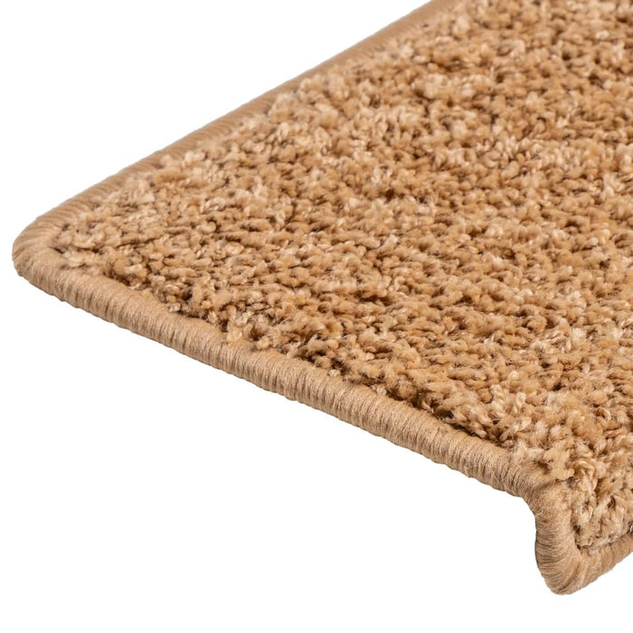 Covorașe pentru scări, 15 buc., 65x21x4 cm, bej, cu margini dreptunghiulare WALTI