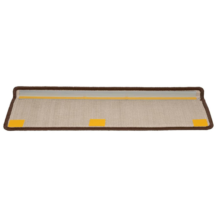 Covorașe pentru scări, 15 buc., 65x21x4 cm, maro, cu margini dreptunghiulare WALTI