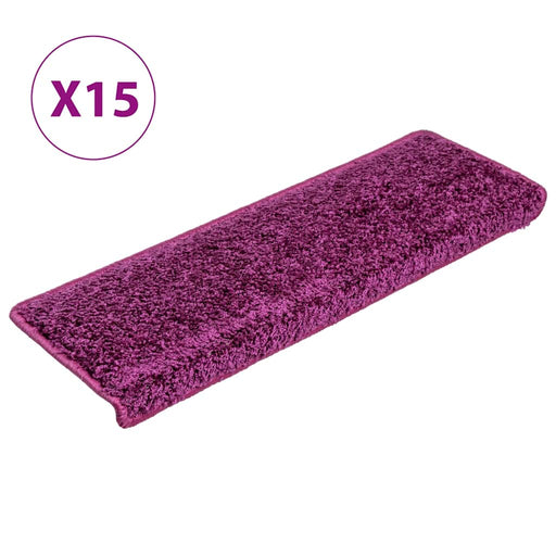 Covorașe pentru scări, 15 buc., 65x21x4 cm, violet, cu margini dreptunghiulare - WALTI WALTI