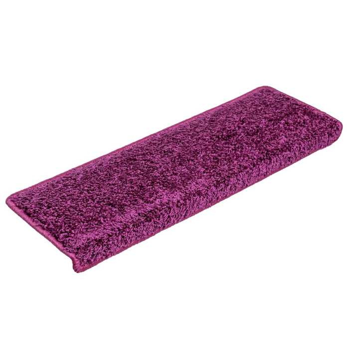 Covorașe pentru scări, 15 buc., 65x21x4 cm, violet, cu margini dreptunghiulare WALTI