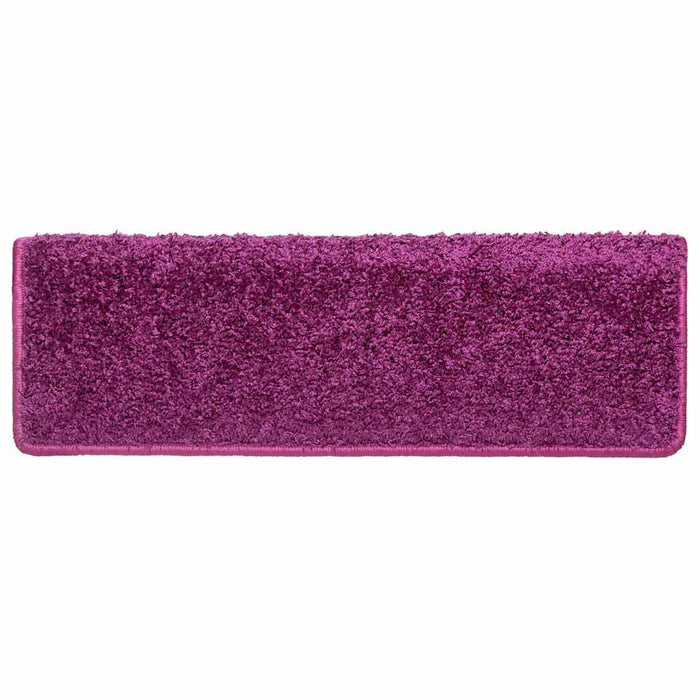 Covorașe pentru scări, 15 buc., 65x21x4 cm, violet, cu margini dreptunghiulare WALTI