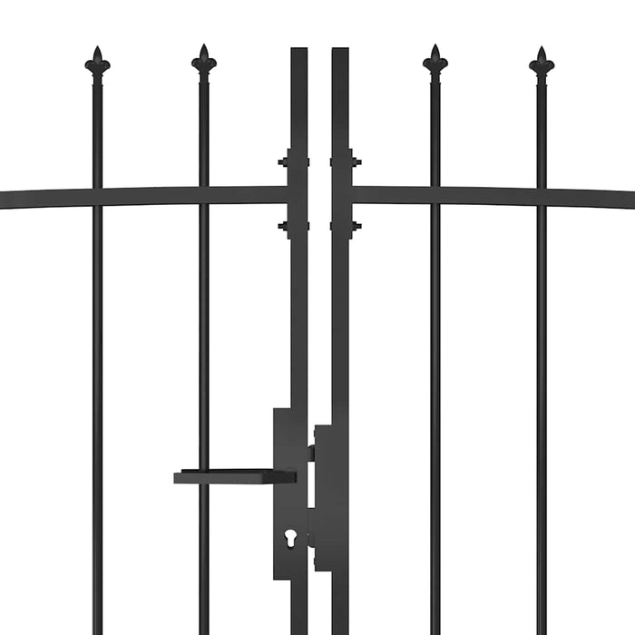 Poartă de gard de grădină Woerden cu vârf tip suliță 5x1,75 m, negru WALTI