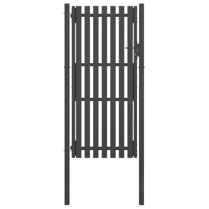 Poartă de gard grădină, antracit, 1 x 2,5 m, oțel - WALTI WALTI