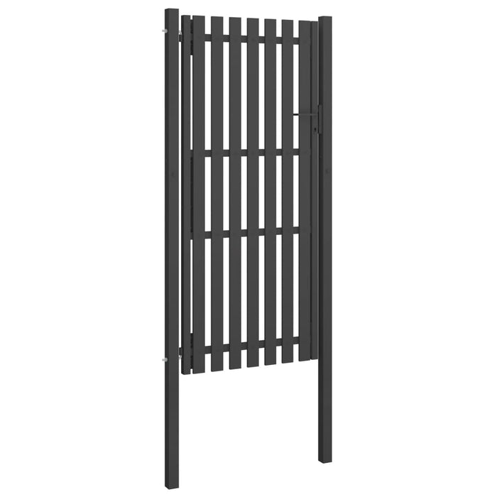 Poartă de gard grădină, antracit, 1 x 2,5 m, oțel - WALTI WALTI
