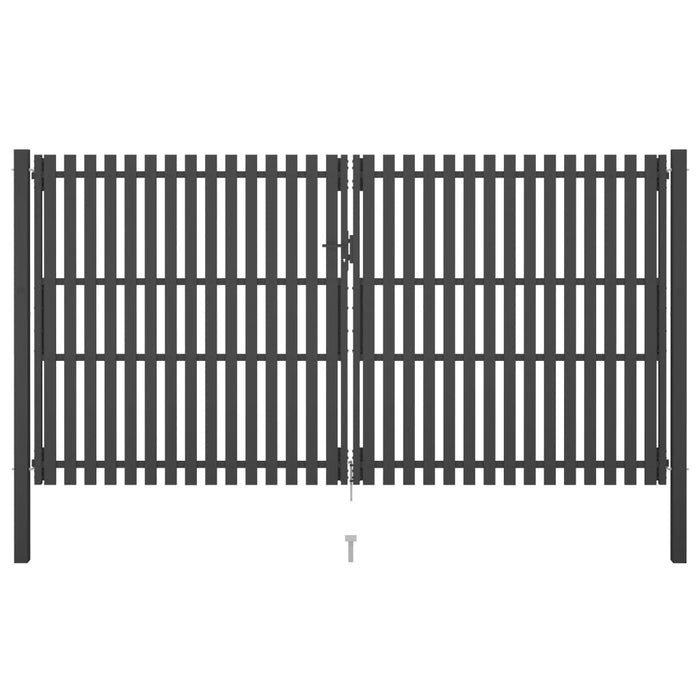 Poartă de gard grădină, antracit, 4 x 2,5 m, oțel - WALTI WALTI