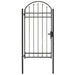 Poartă de gard cu arcadă, negru, 100 x 250 cm, oțel - WALTI WALTI