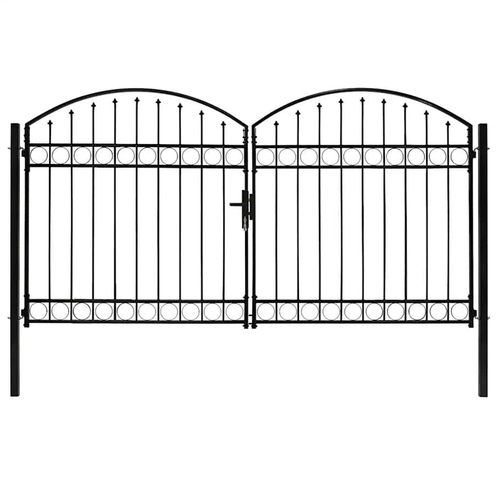 Poartă de gard ASSEN Ușă dublă cu blat arcuit din oțel 300x175 cm - WALTI WALTI