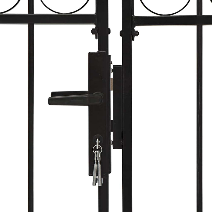 Poartă de gard ASSEN Ușă dublă cu blat arcuit din oțel 300x175 cm - WALTI WALTI