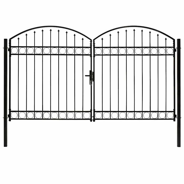 Poartă de gard ASSEN Ușă dublă cu blat arcuit din oțel 300x200 cm - WALTI WALTI