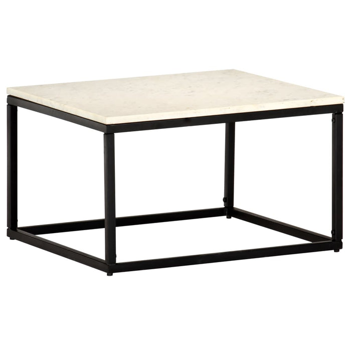 Măsuță de cafea alb 60x60x35 cm piatră naturală aspect marmură WALTI
