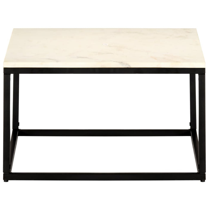 Măsuță de cafea alb 60x60x35 cm piatră naturală aspect marmură WALTI