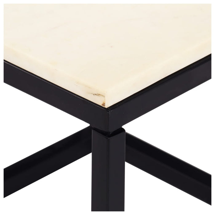 Măsuță de cafea alb 60x60x35 cm piatră naturală aspect marmură WALTI