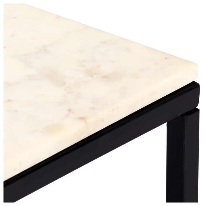 Măsuță de cafea alb 60x60x35 cm piatră naturală aspect marmură WALTI