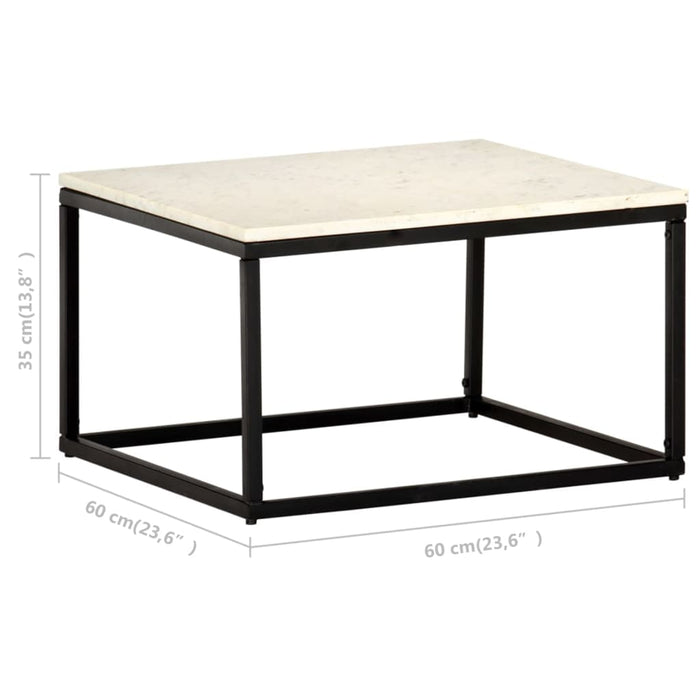 Măsuță de cafea alb 60x60x35 cm piatră naturală aspect marmură WALTI