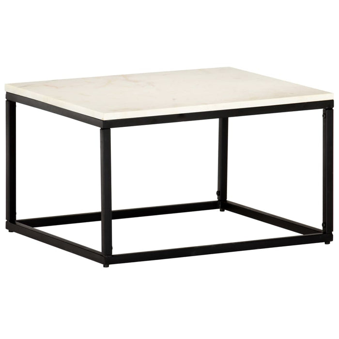 Măsuță de cafea alb 60x60x35 cm piatră naturală aspect marmură WALTI