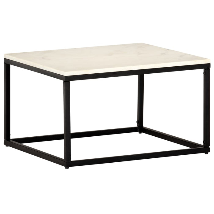 Măsuță de cafea alb 60x60x35 cm piatră naturală aspect marmură WALTI