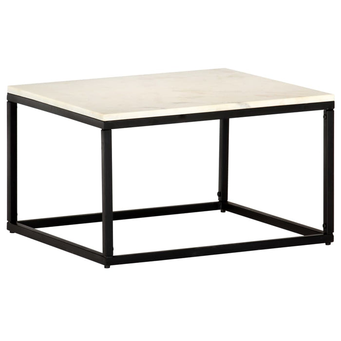 Măsuță de cafea alb 60x60x35 cm piatră naturală aspect marmură WALTI