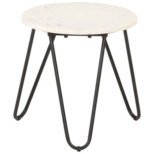 Măsuță de cafea alb 40x40x40 cm piatră naturală aspect marmură - WALTI WALTI