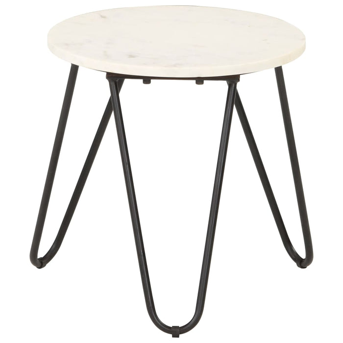 Măsuță de cafea alb 40x40x40 cm piatră naturală aspect marmură - WALTI WALTI