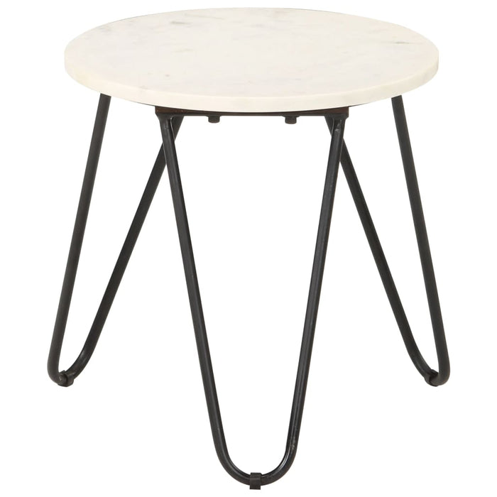 Măsuță de cafea alb 40x40x40 cm piatră naturală aspect marmură - WALTI WALTI