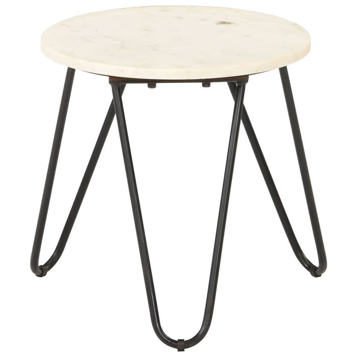 Măsuță de cafea alb 40x40x40 cm piatră naturală aspect marmură - WALTI WALTI