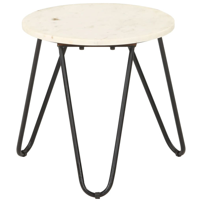 Măsuță de cafea alb 40x40x40 cm piatră naturală aspect marmură - WALTI WALTI