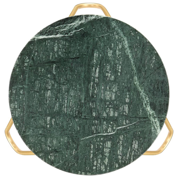 Măsuță cafea verde 40x40x40 cm piatră naturală aspect marmură - WALTI WALTI