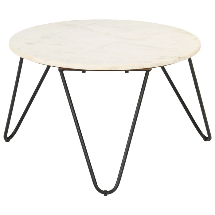 Măsuță de cafea alb 65x65x42 cm piatră naturală aspect marmură WALTI