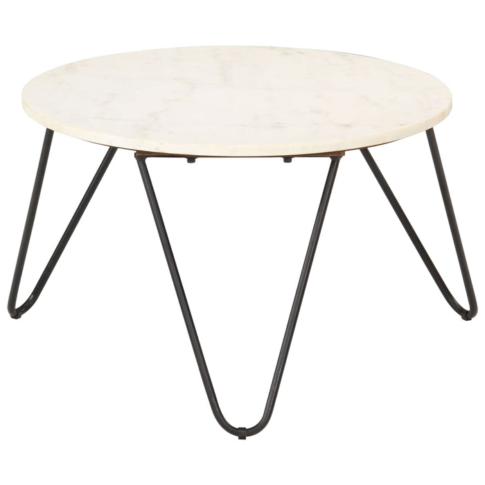 Măsuță de cafea alb 65x65x42 cm piatră naturală aspect marmură WALTI