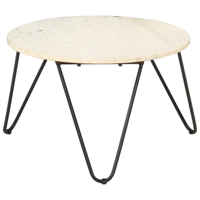 Măsuță de cafea alb 65x65x42 cm piatră naturală aspect marmură WALTI