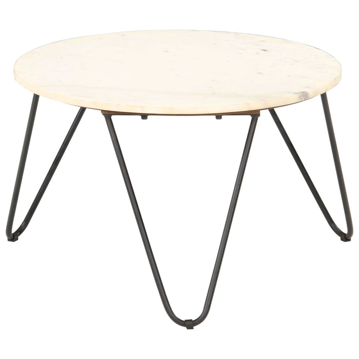 Măsuță de cafea alb 65x65x42 cm piatră naturală aspect marmură WALTI