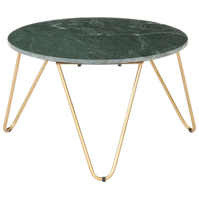 Măsuță cafea verde 65x65x42 cm piatră naturală aspect marmură WALTI