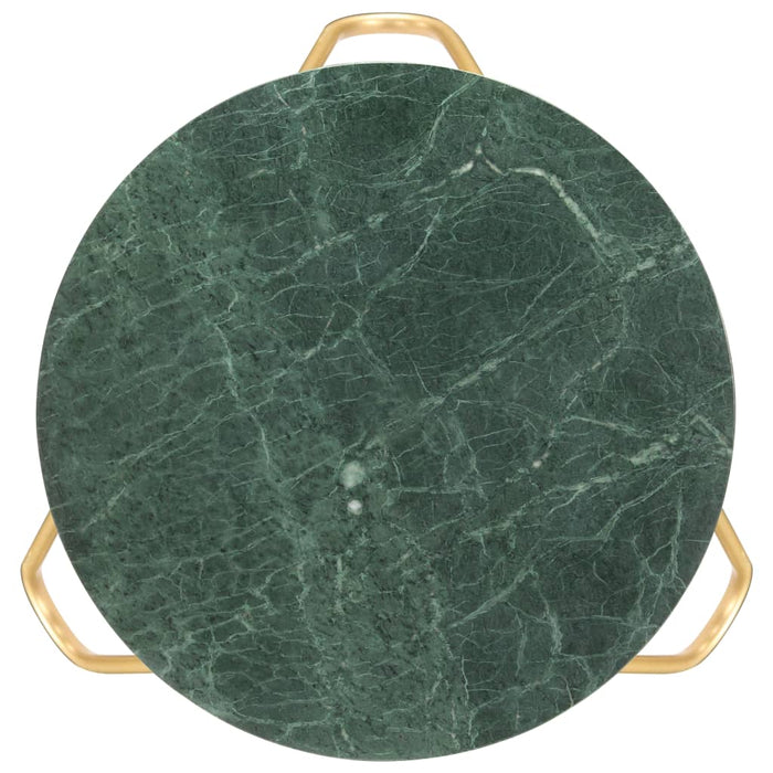 Măsuță cafea verde 65x65x42 cm piatră naturală aspect marmură WALTI