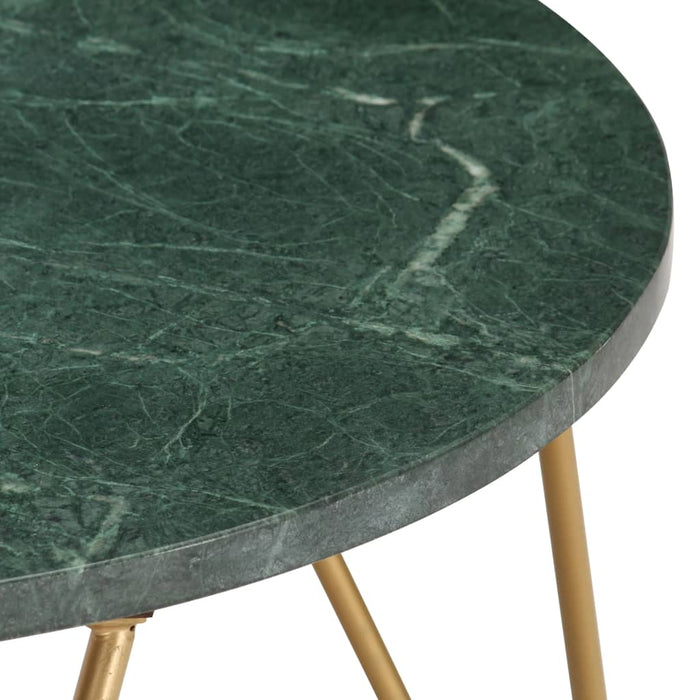 Măsuță cafea verde 65x65x42 cm piatră naturală aspect marmură WALTI