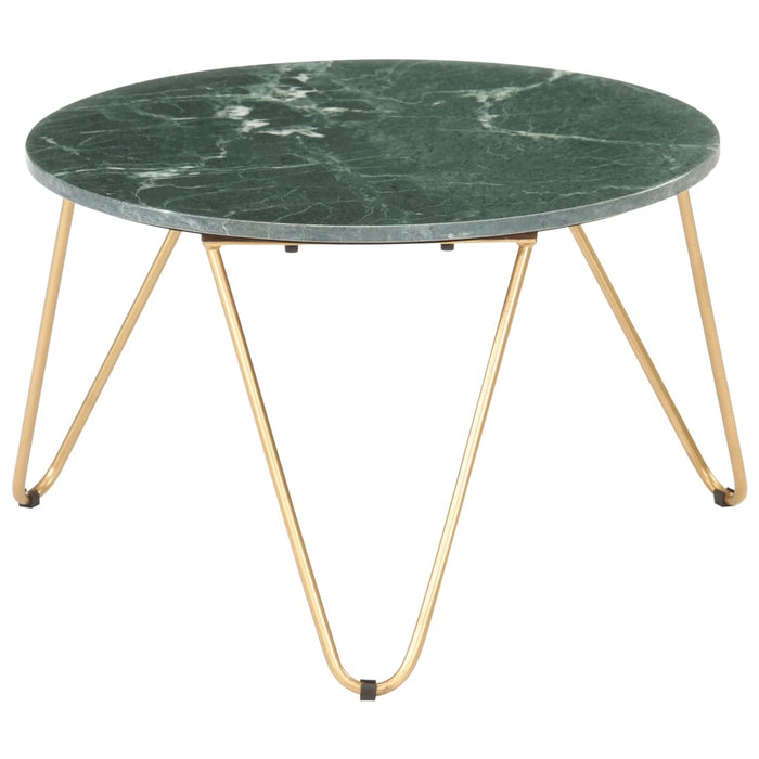 Măsuță cafea verde 65x65x42 cm piatră naturală aspect marmură WALTI