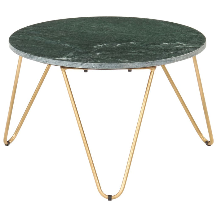 Măsuță cafea verde 65x65x42 cm piatră naturală aspect marmură WALTI