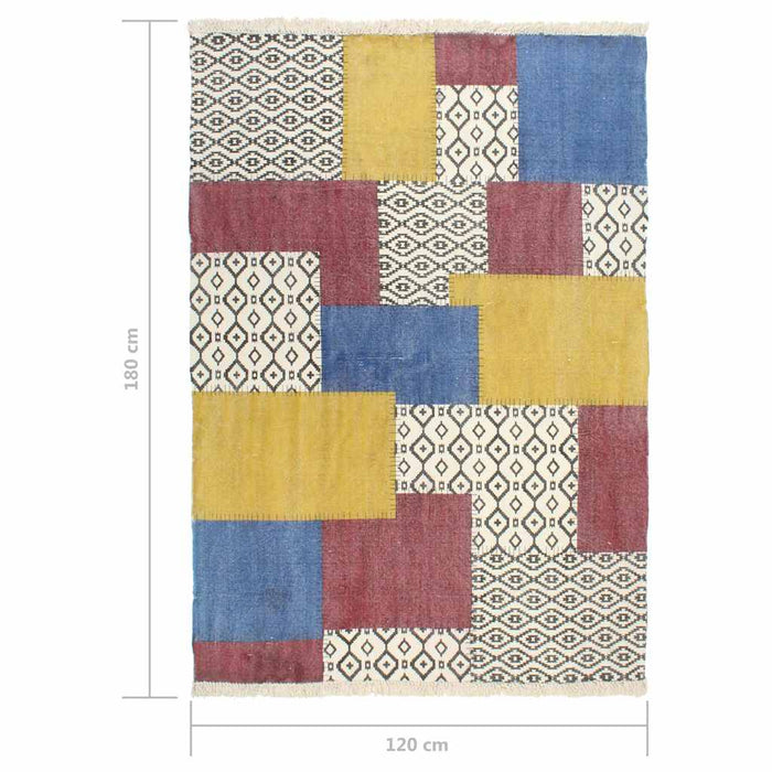 Covor Kilim țesut manual, multicolor, 120 x 180 cm, bumbac WALTI