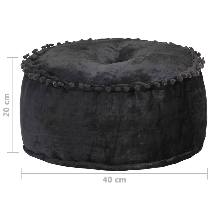 Fotoliu puf rotund, antracit, 40 x 20 cm, catifea - WALTI WALTI