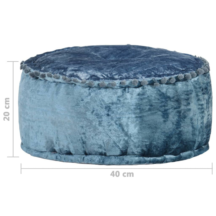 Fotoliu puf rotund, albastru, 40 x 20 cm, catifea - WALTI WALTI