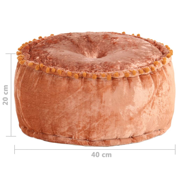 Fotoliu puf rotund, ruginiu, 40 x 20 cm, catifea WALTI