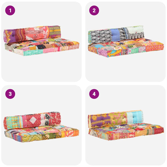 Pernă pentru canapea din paleți, multicolor, textil, petice - WALTI WALTI