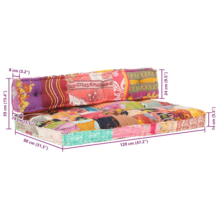 Pernă pentru canapea din paleți, multicolor, textil, petice - WALTI WALTI