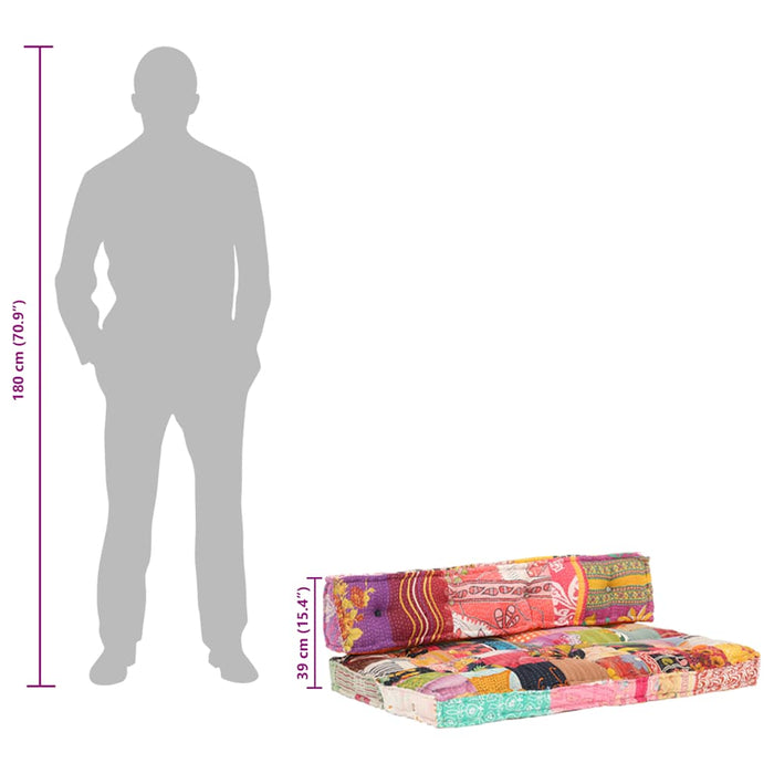 Pernă pentru canapea din paleți, multicolor, textil, petice - WALTI WALTI