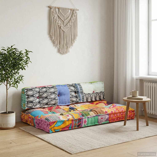 Pernă pentru canapea din paleți, multicolor, textil, petice - WALTI WALTI