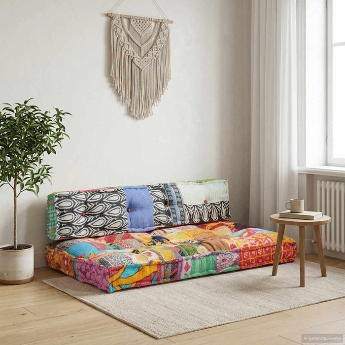 Pernă pentru canapea din paleți, multicolor, textil, petice - WALTI WALTI