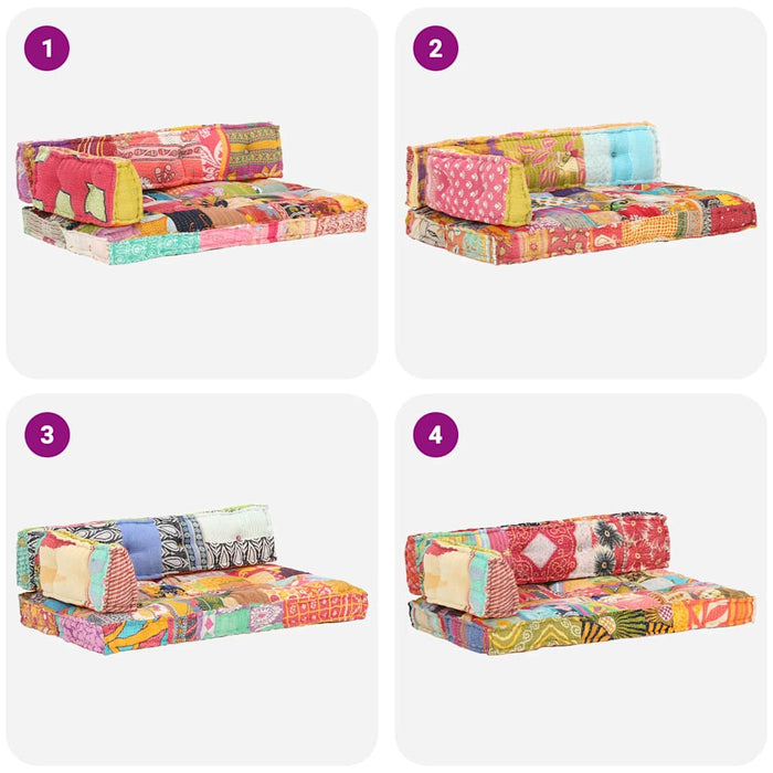 Pernă pentru canapea din paleți, multicolor, textil, petice - WALTI WALTI