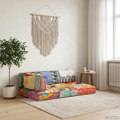 Pernă pentru canapea din paleți, multicolor, textil, petice - WALTI WALTI